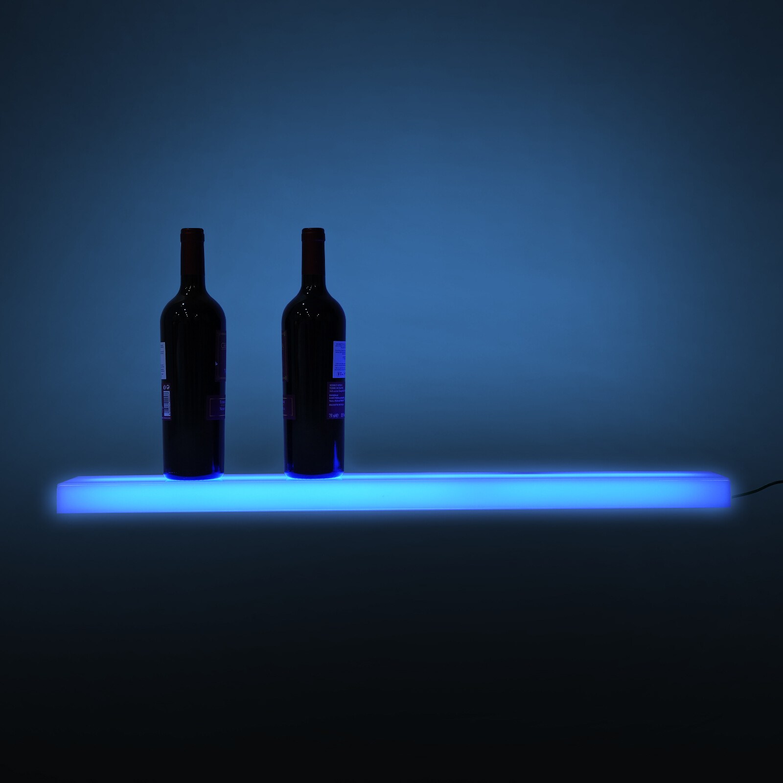 2x LED Liquor Bottle Display Shelf 32 inch Acrylic Floating Lighted Bar Shelf US