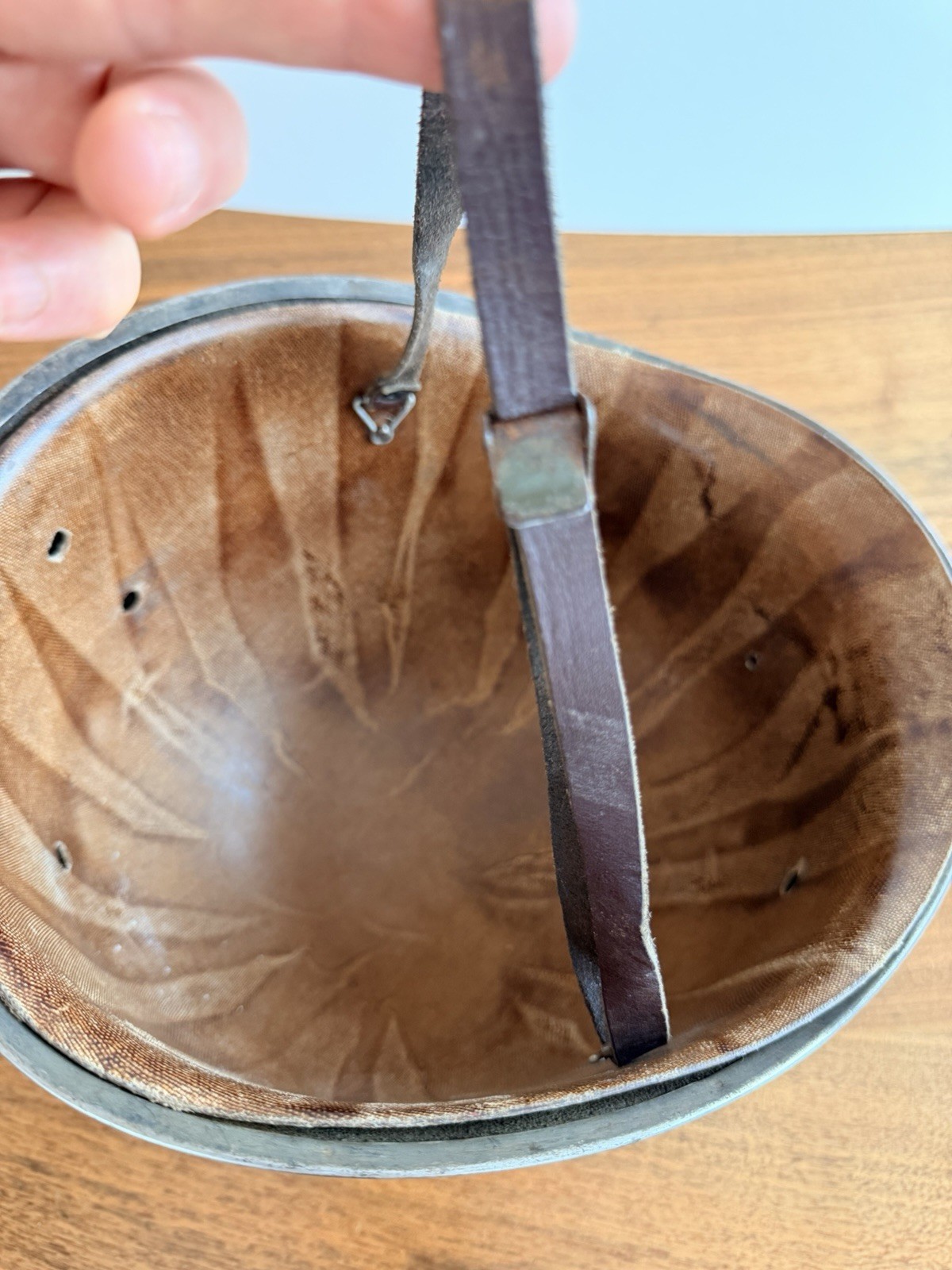 Vintage M1 Style Combat Helmet — WWII Style Spade Decal — Authenticity Uncertain