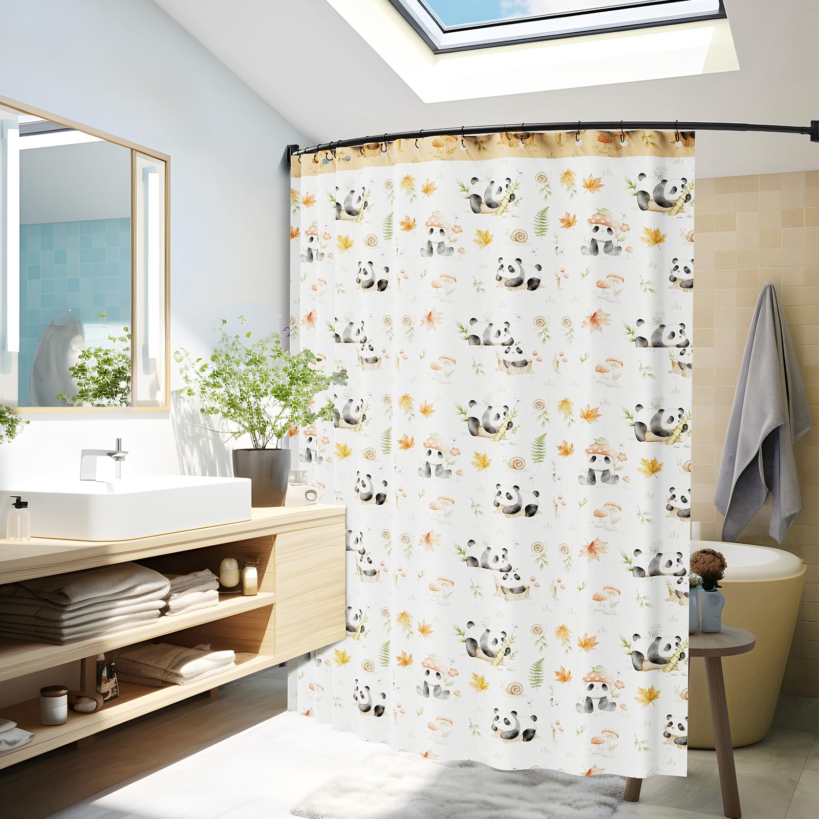 Curved Shower Curtain Rod 36-75 Inches, Adjustable, Rustproof, Black