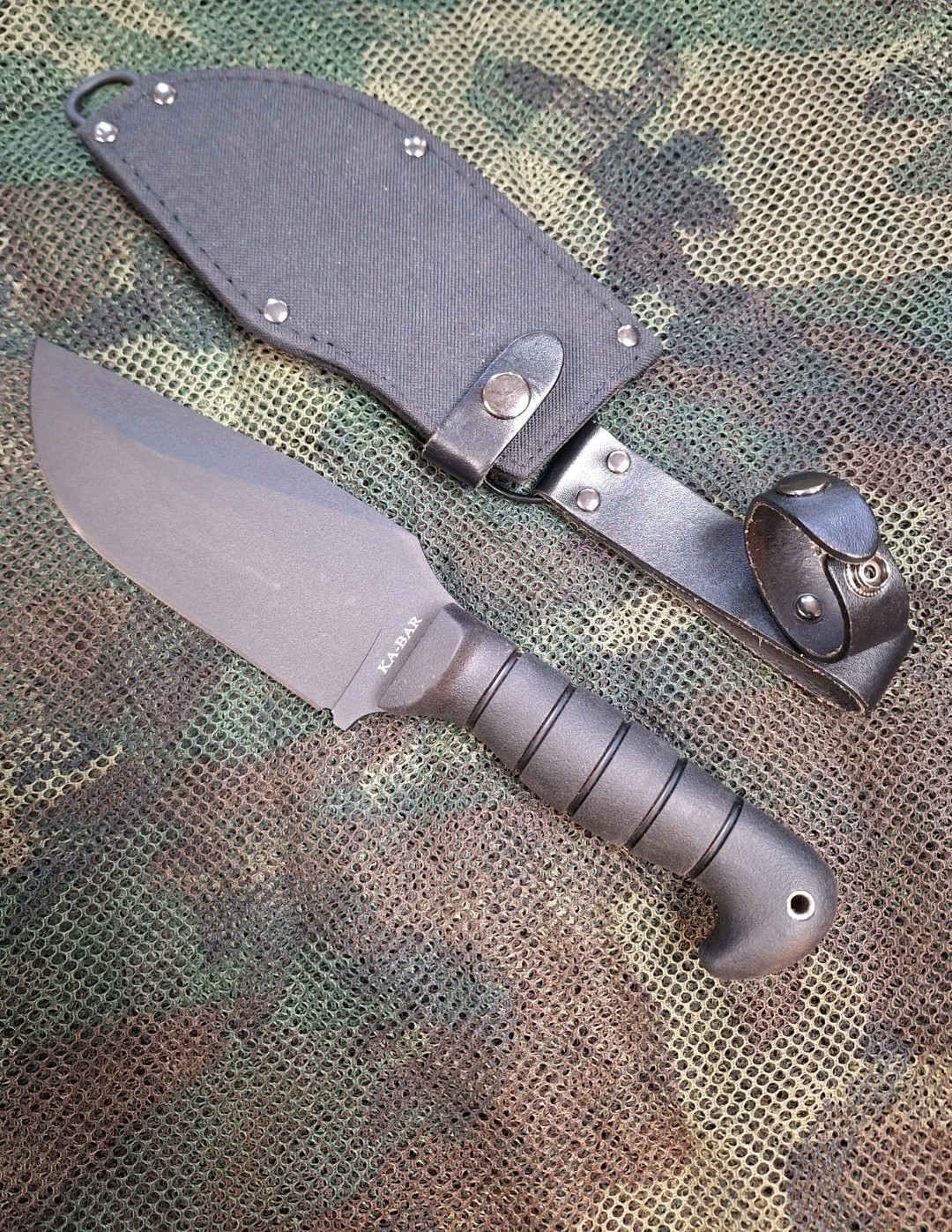 KA-BAR 1278 Heavy-Duty Warthog Fixed Knife 12.25" Warthog SK5 Blade, Black TPR