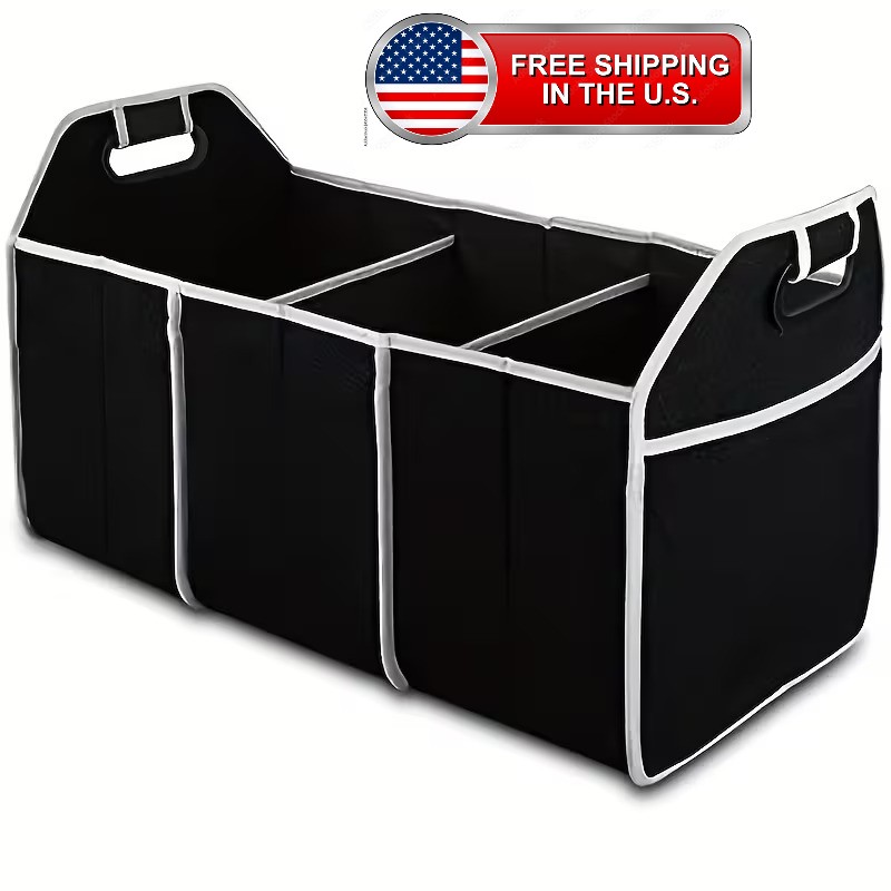 Trunk Cargo Organizer Collapsible Storage Bin Bag For Caddy Car Truck SUV