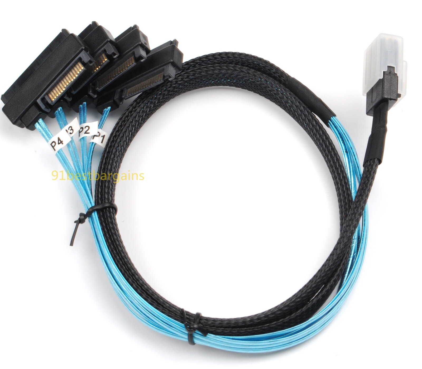Mini SAS SFF-8087 To 4 SAS SFF-8482 Hard Drive Forward Breakout Cable RAID HBA