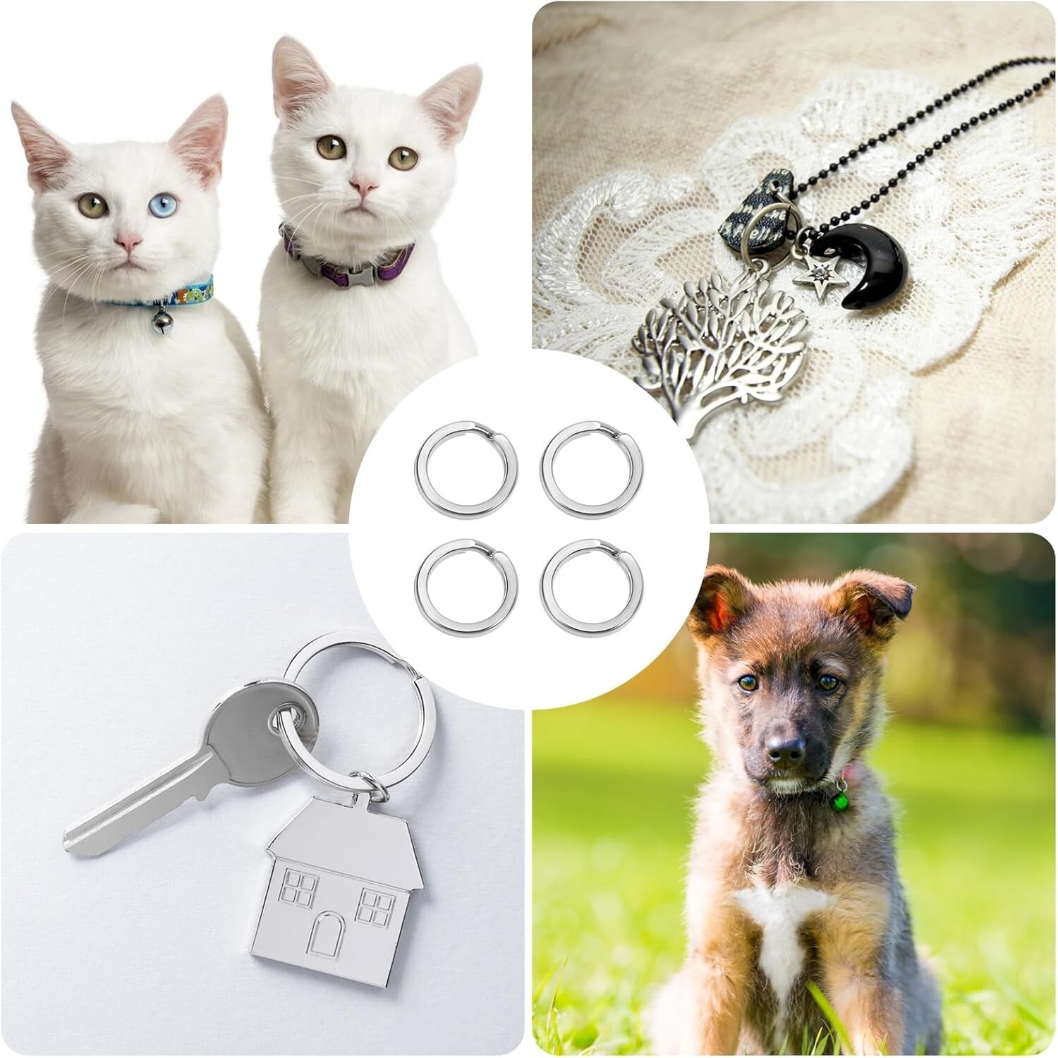 30pcs Split Rings 8mm Stainless Steel Small Key Chain Mini Keychain Rings Spl...