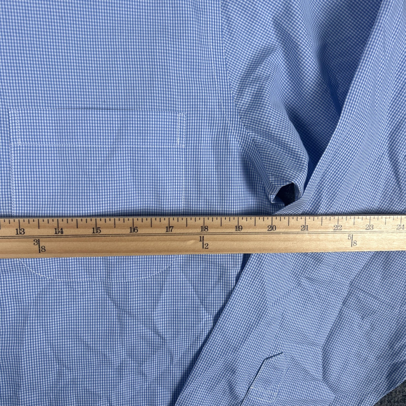 Brooks Brothers Mens 15 Blue Gingham Slim Fit Dress Shirt