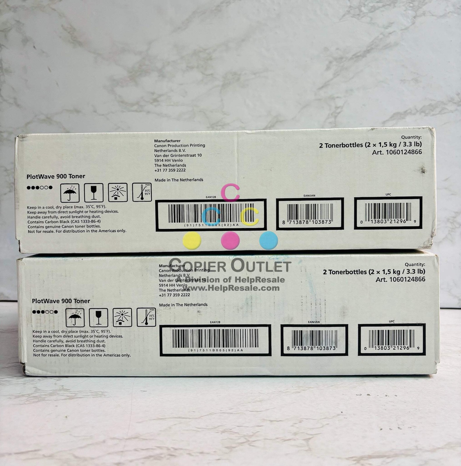 2 Genuine Canon PlotWave 900 Black Toner Cartridge 7511B005AA