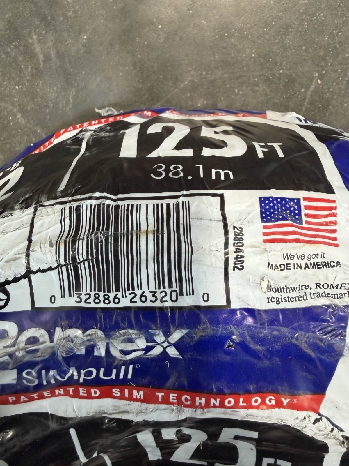 Southwire 125 ft. 6/2 Stranded Romex SIMpull CU NM-B W/G Black Wire