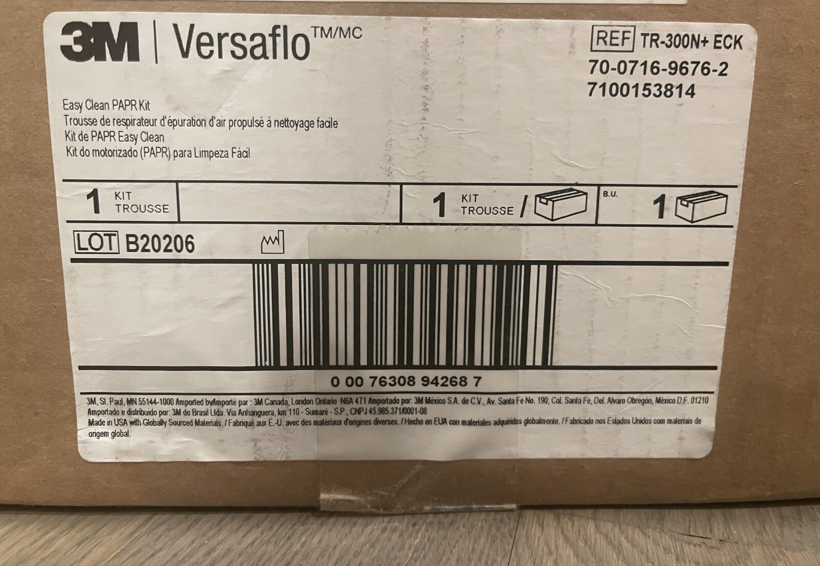 3M PAPR Respirator, Versaflo Powered Air Purifying Respirator Kit, TR-300N+ ECK