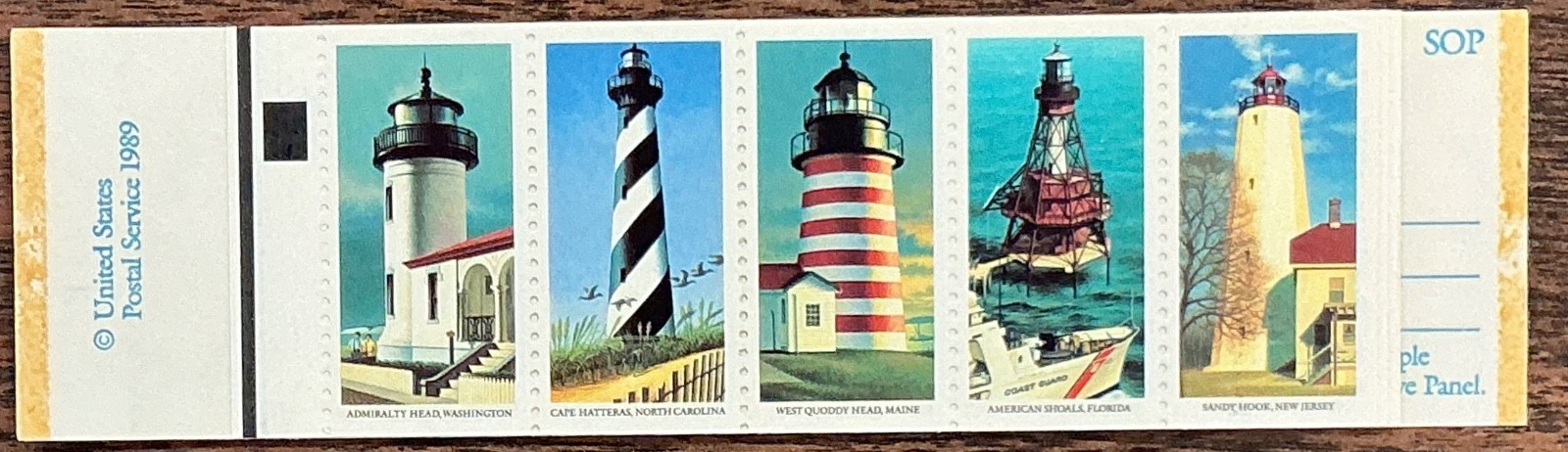 2474b Lighthouses BK171 25 c USA OMITTED ERROR Complete booklet w/4 panes MNH