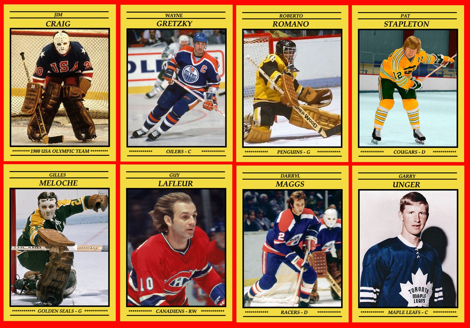 Hand Made Hockey Art Photo Cards Yellow Border 2nd Series 122 Different U-PICK
