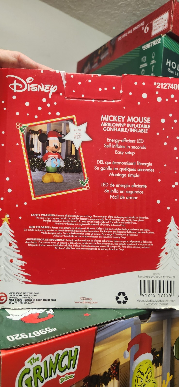 NEW! Gemmy 6' Disney Mickey Mouse Christmas Airblown Inflatable Yard Decoration