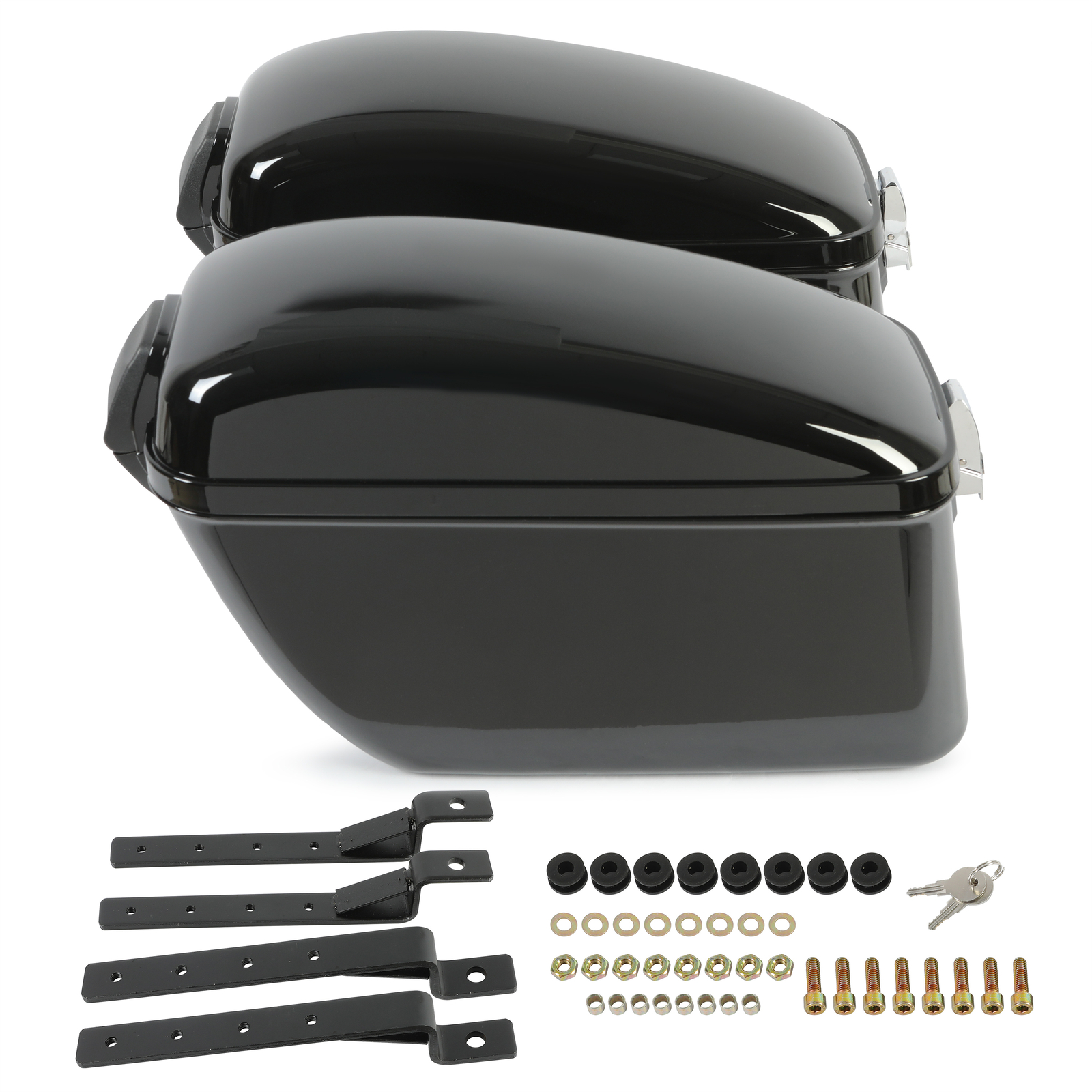 Large Hard Saddlebags Bags Motorcycle Luggage Trunk For Harley Sportster Softail