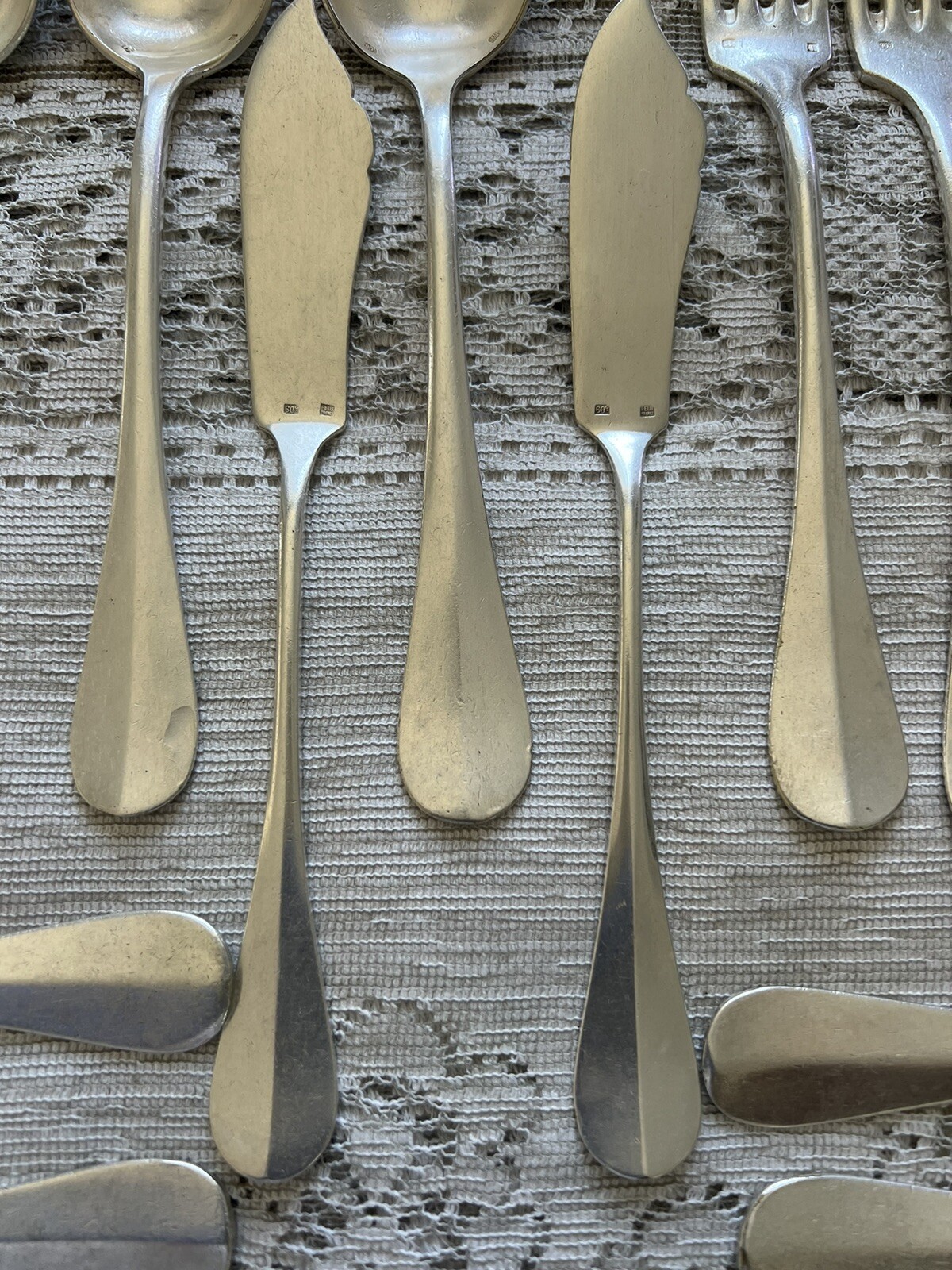 Antique Felix Freres 90/100/60 Silverplate Flatware Set of 22 Pc Toulouse France