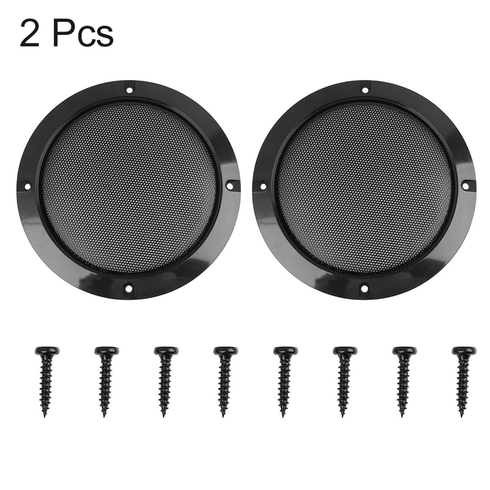 2pcs 5" Auto Car Speaker Grill Cover Steel Mesh Audio Subwoofer Protector Black