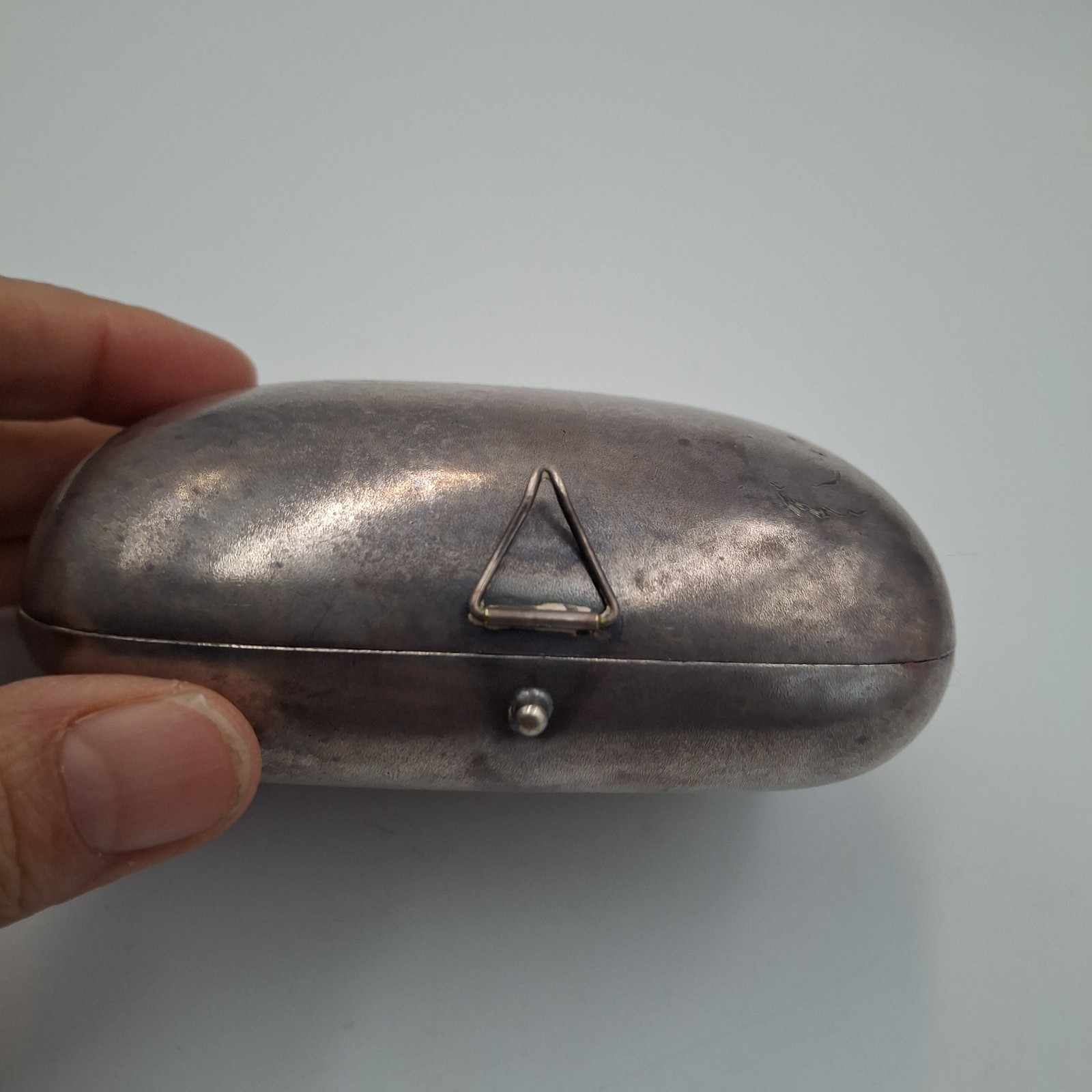 ​Antique Silver-Plate Trinket Box Engraved "Maude" Victorian Keepsake Snuff Box