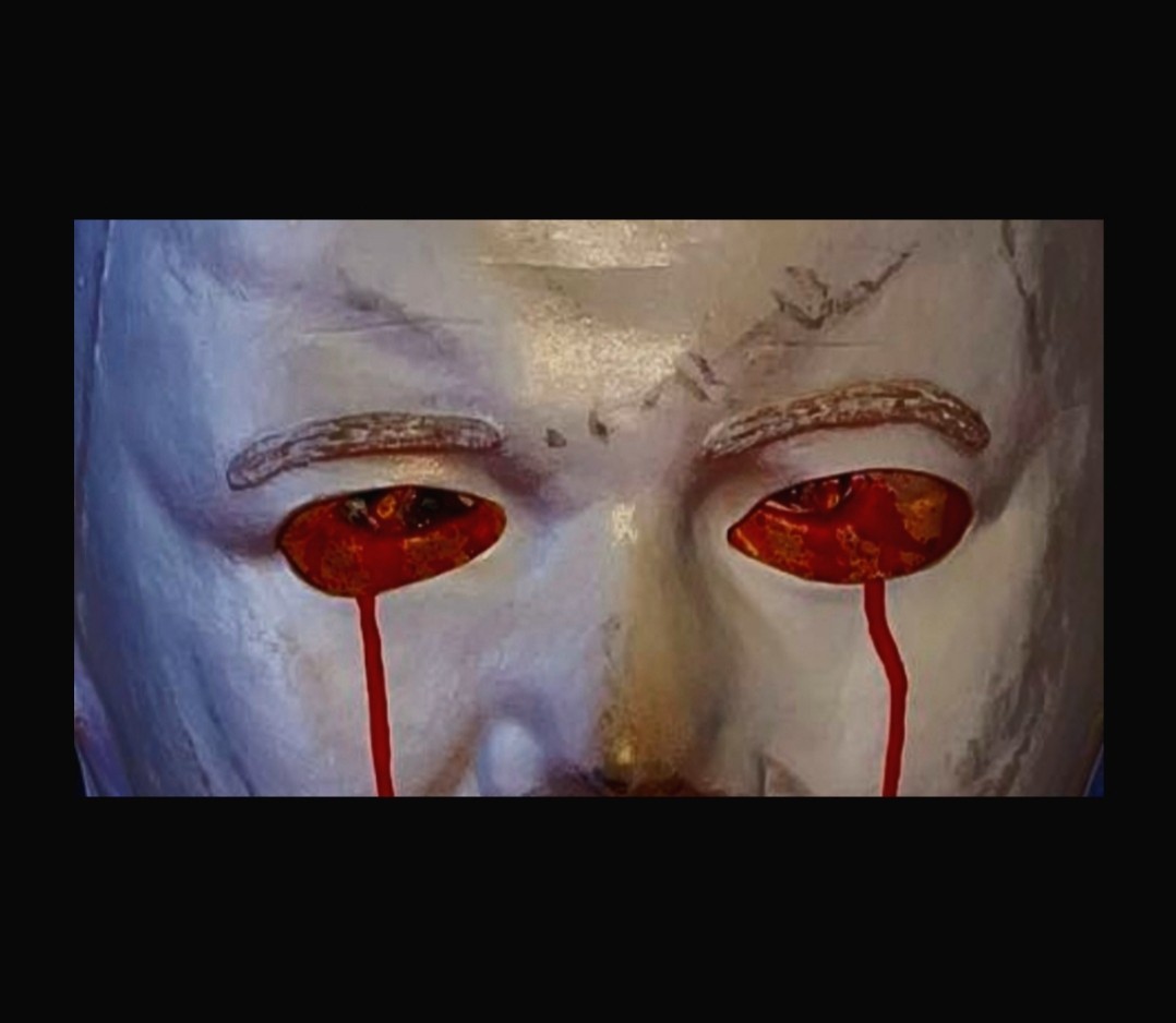 Halloween II, 1981 Michael Myers Warlock H2 MASK INSERT, Damage Blood Tears