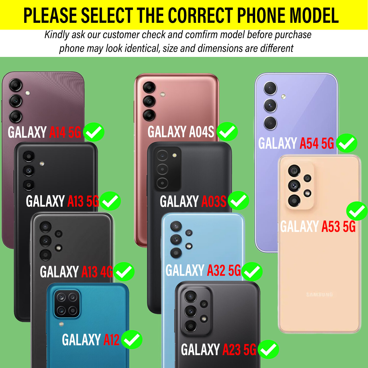 For Samsung Galaxy A14 5G A13 A03s A04S A53 A54 A32 A23 A12 Case+ Tempered Glass