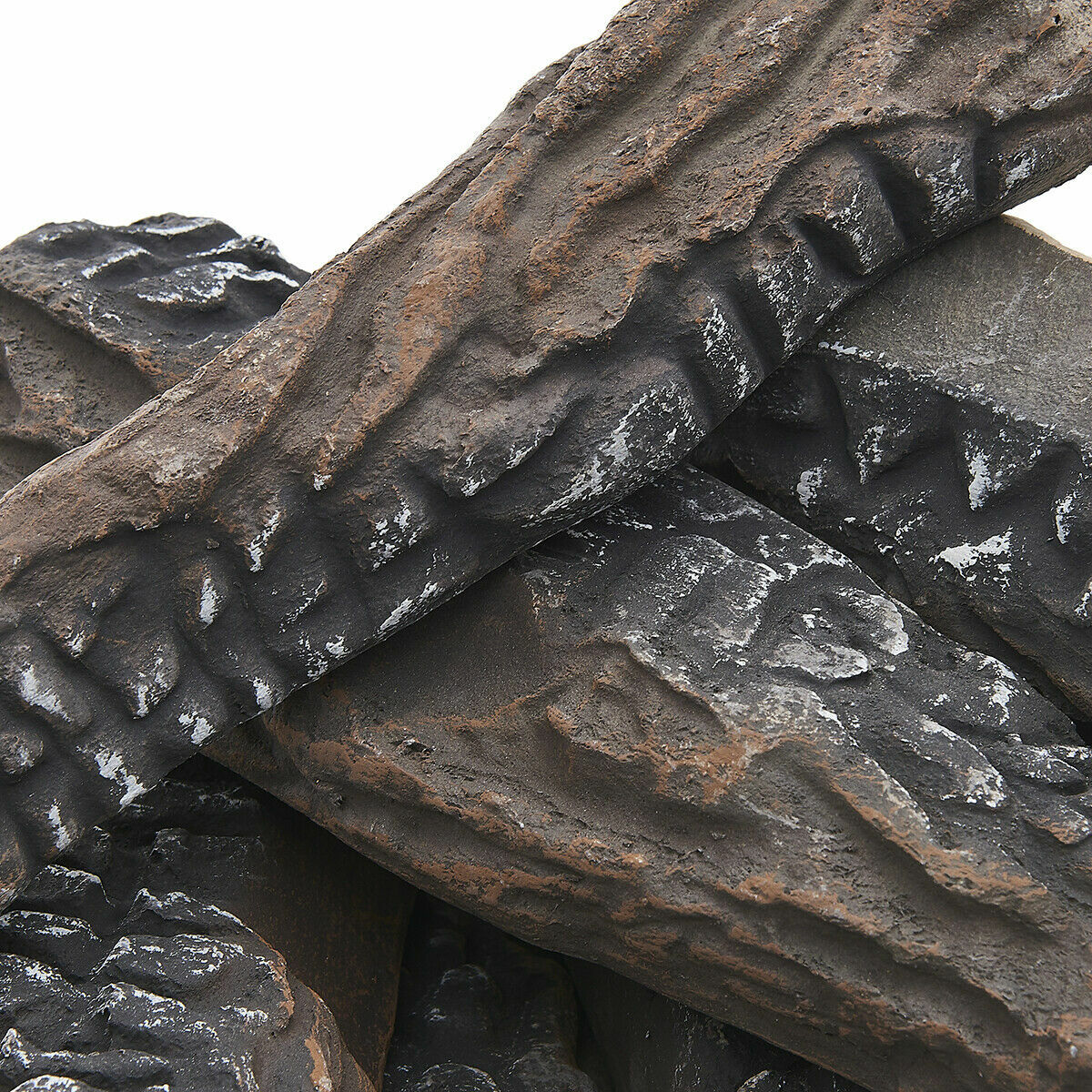 8PC Set Realistic Flame Large Ceramic Wood Ash Logs Fire pit Log Kit