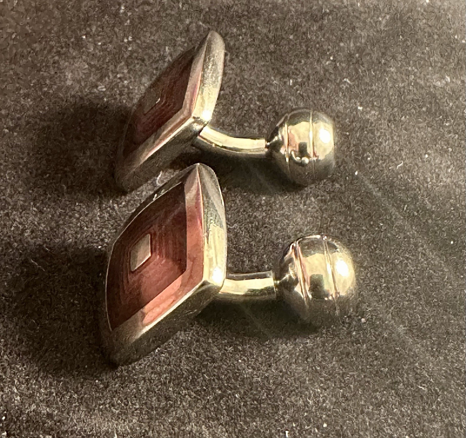 Duchamp London Vintage-Style Cufflinks Silver Enamel 21.79g SELLER COLLECTION