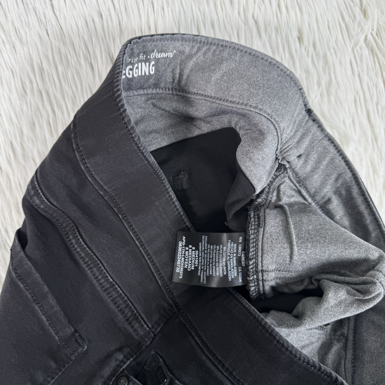 Lee Modern Series Black Mid-Rise Dream Legging Denim Jeans Women's Size 8M