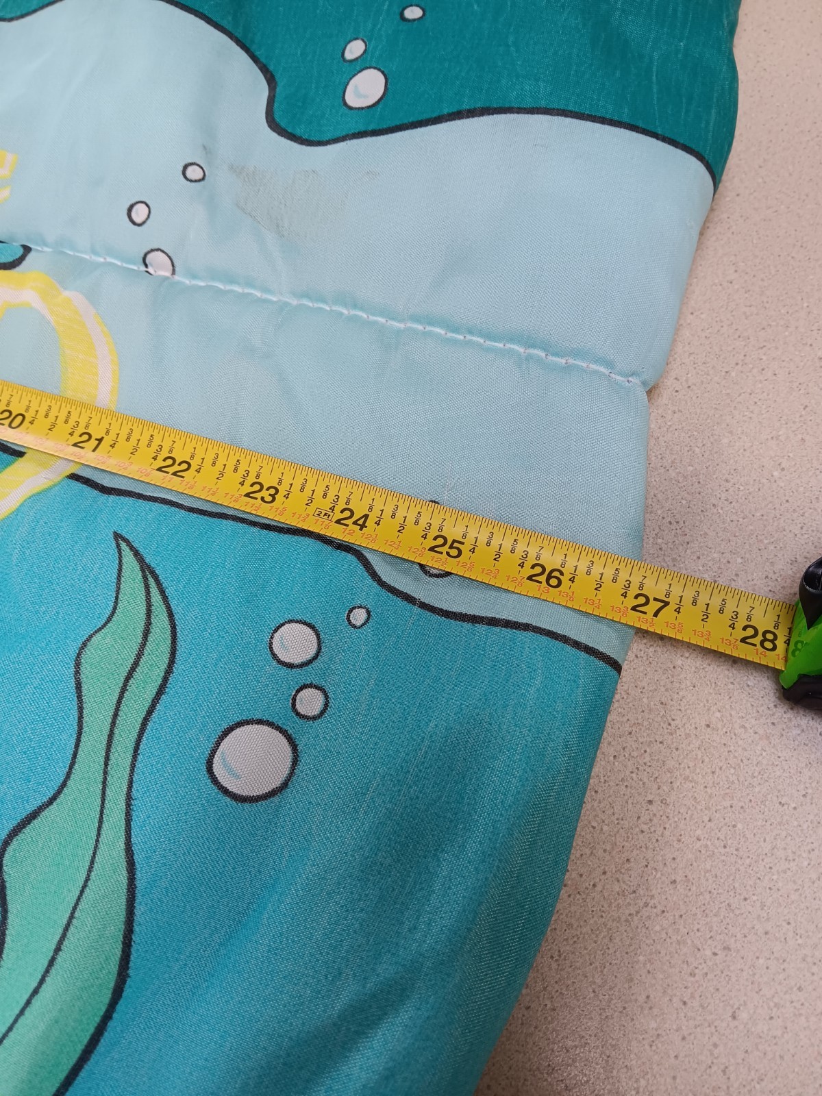 Vintage The Little Mermaid Ariel Sleeping Bag Fleece Zipper 55"x27" 90’s READ