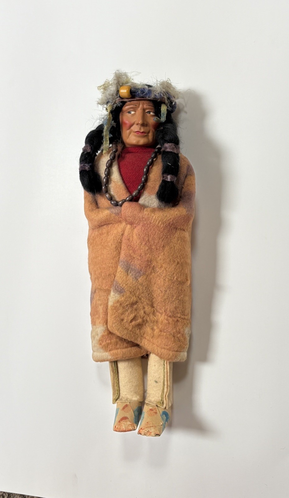 15” Indian Skookum Doll Antique Vintage Native American c 1920