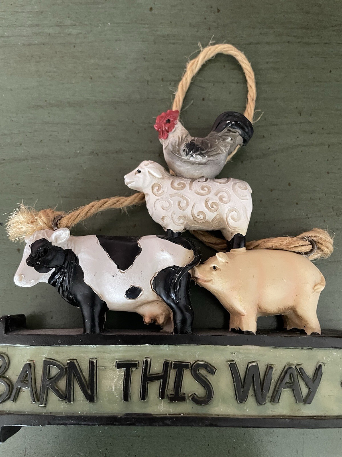 Barn This Way - arrow pointing with Farm Animals ornament/ wall decor cute!