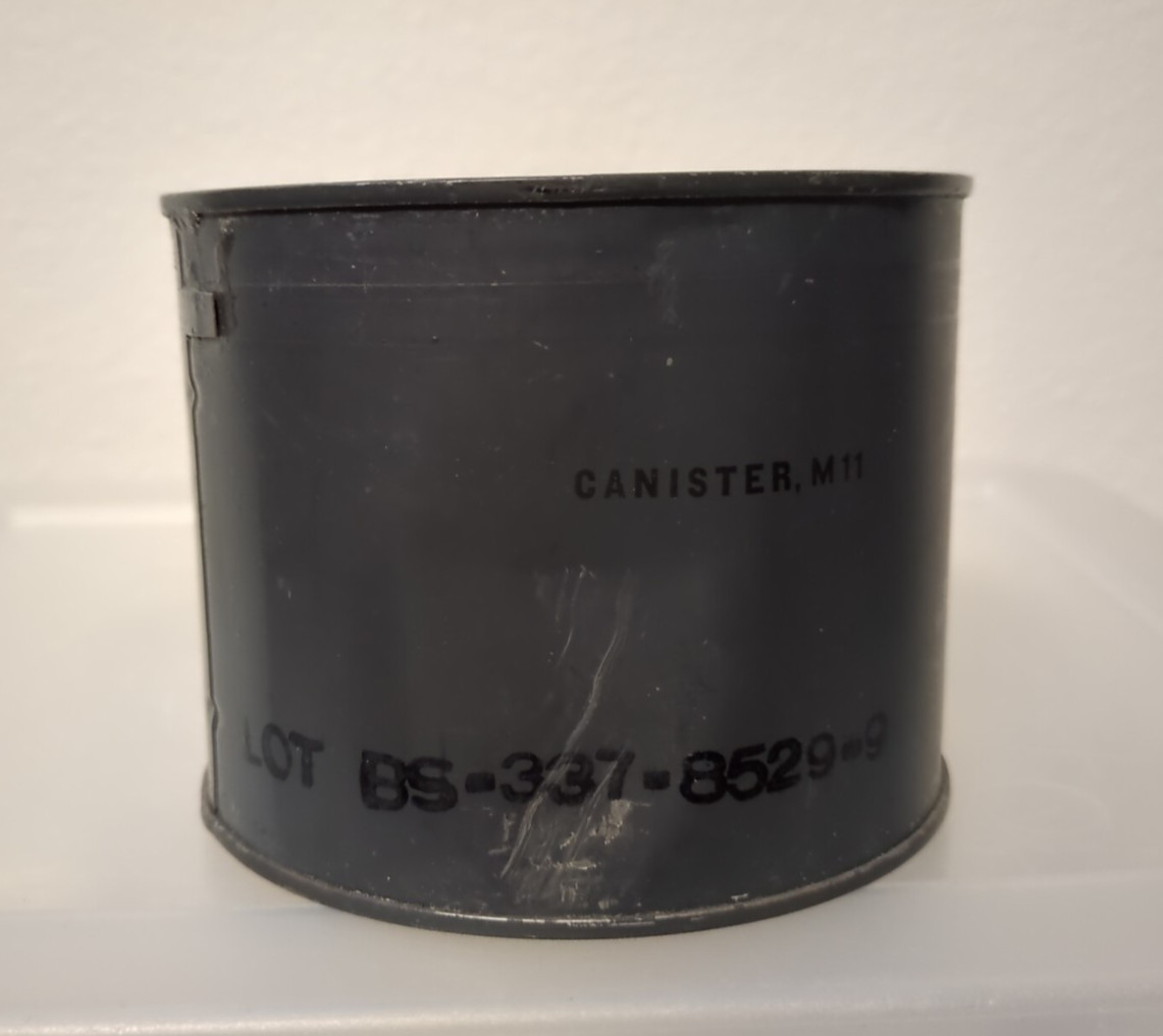 Canadian C3 60mm Gas Mask & Sealed US M11 Filter - Medium Triangle Nose Variant