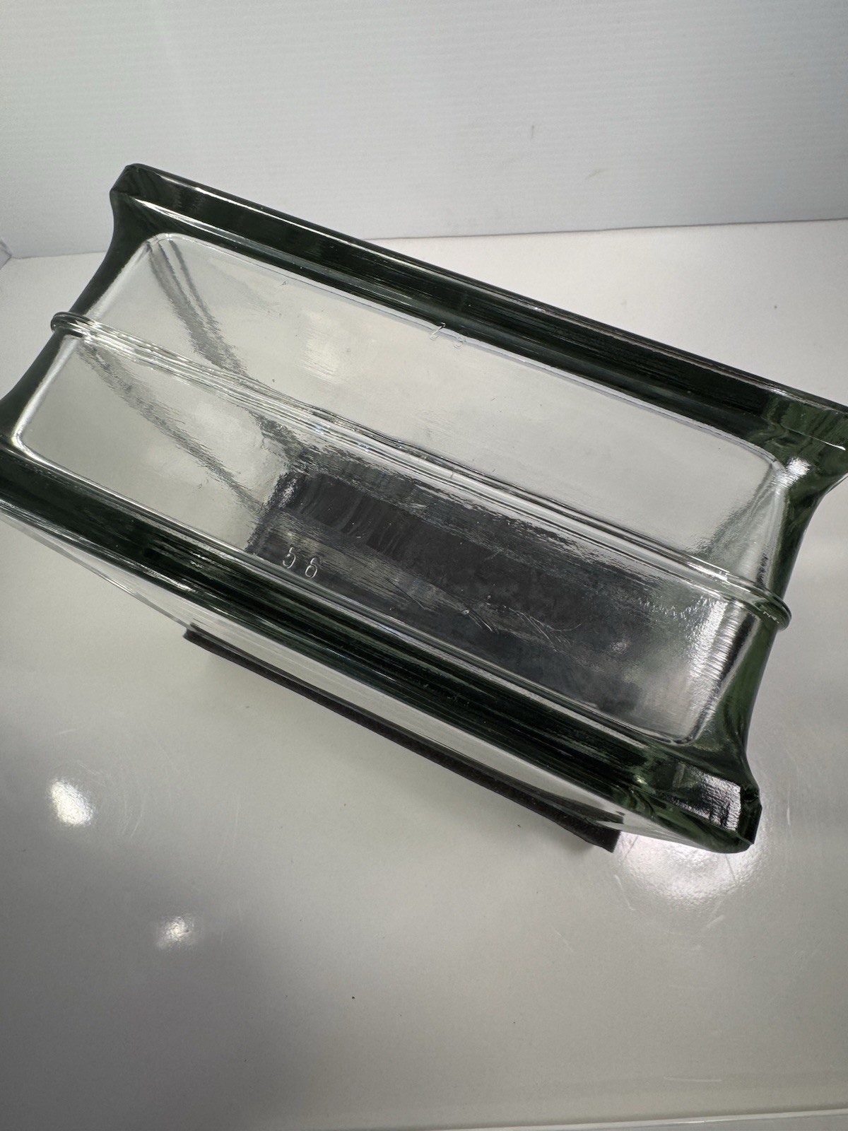 Vintage Glass Block 7.75 X7.75 X3.8 Very Thick and Heavy Made In Germany