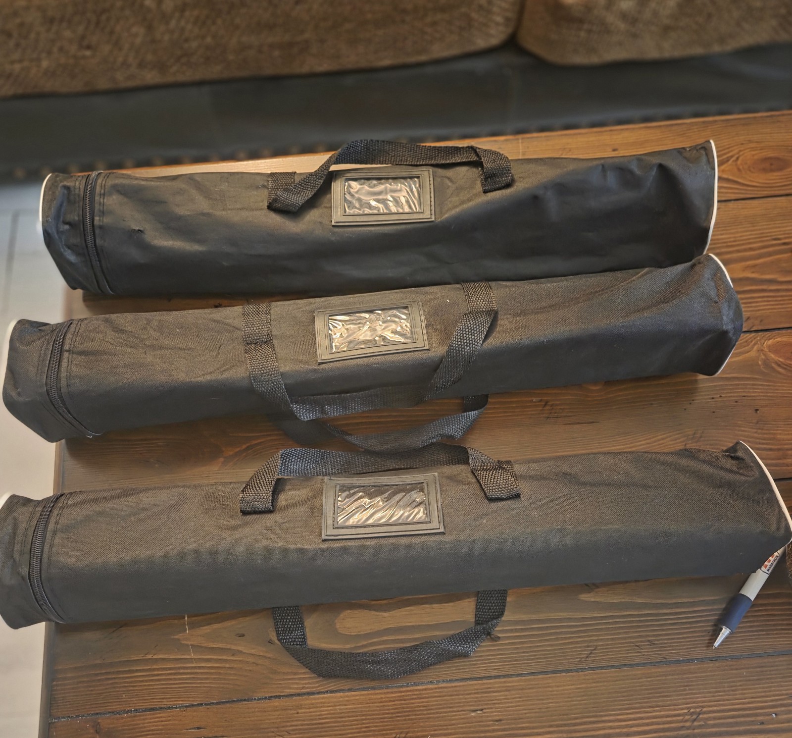 Bundle Of 3 Retractable Banner Stand 24"x 63" Roll Up Stand + Carrying Bags