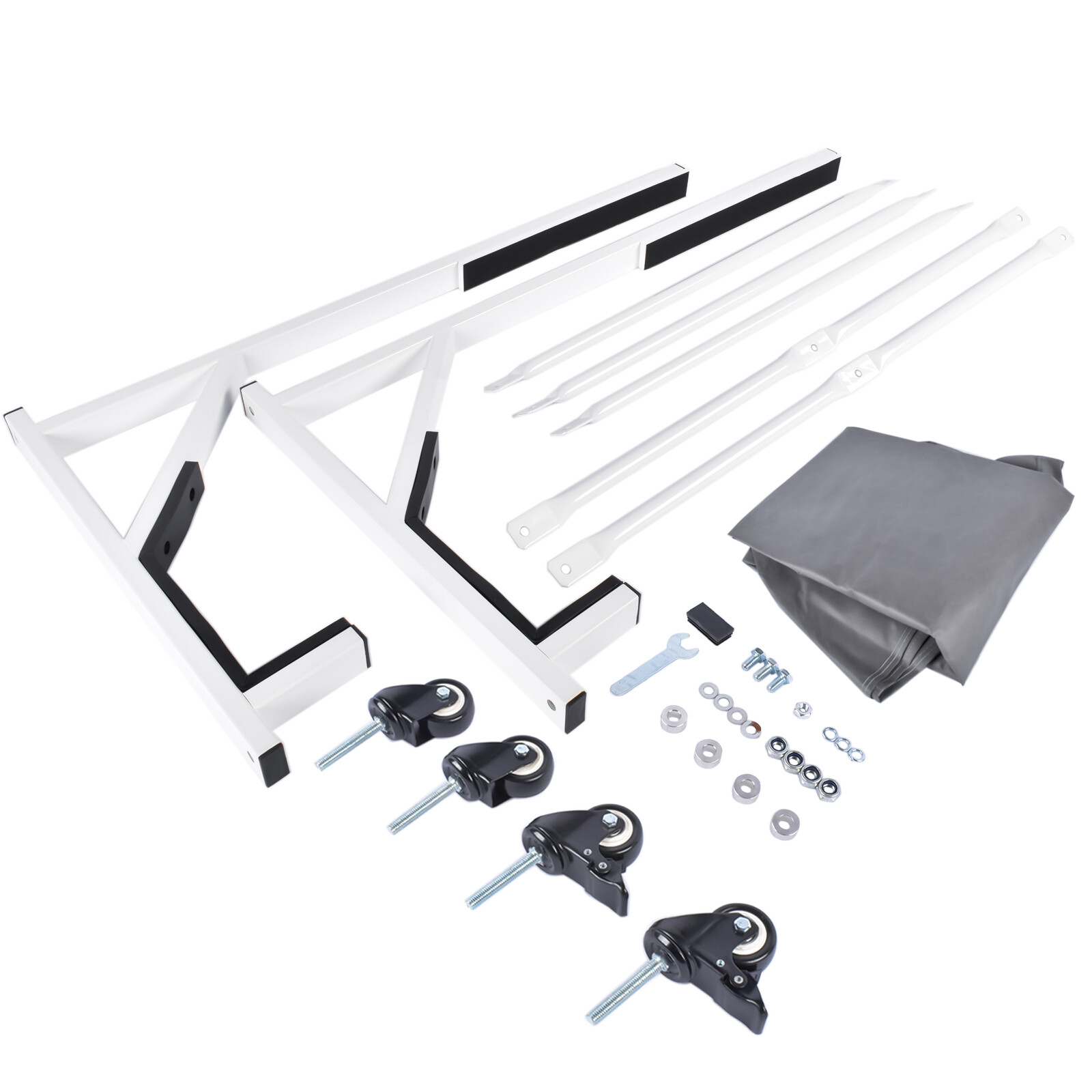 White Hard Top Storage Cart with Dust Cover for Chevrolet Corvette Mercedes-Benz