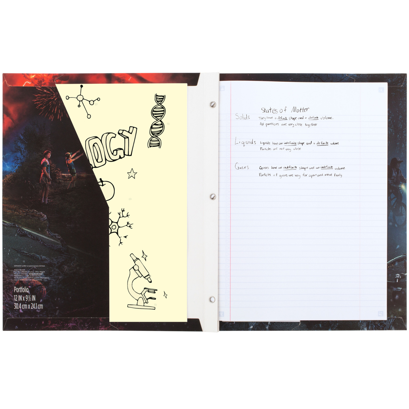 Mead Trapper Keeper STRANGER THINGS Pocket & Prong Paper Folder: 9-3/4 in. x 12