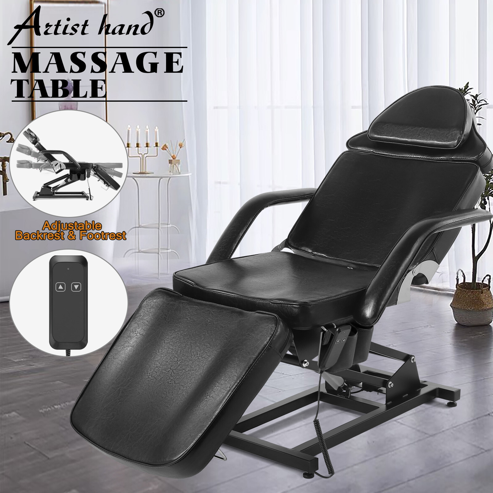 Electric Massage Table Facial Bed Tattoo Chair Salon Spa Beauty w/Remote Control