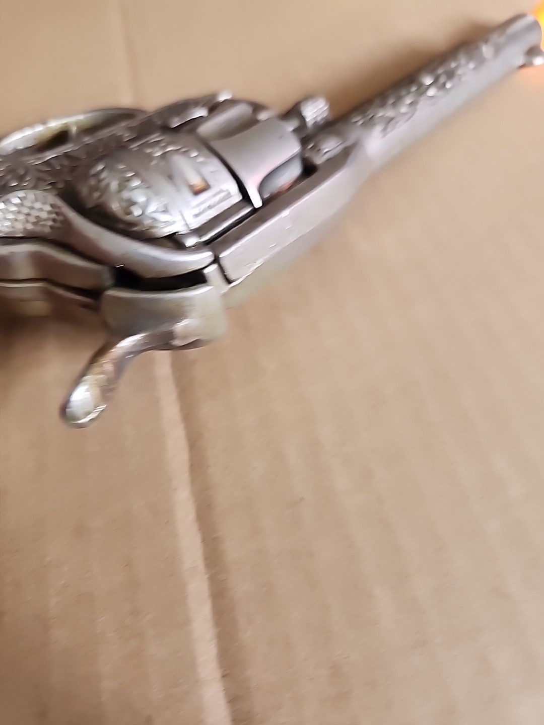 Vintage Hubley Texan 50 Shot Repeating Pistol Cap Replica TOY Gun Longhorn Grip