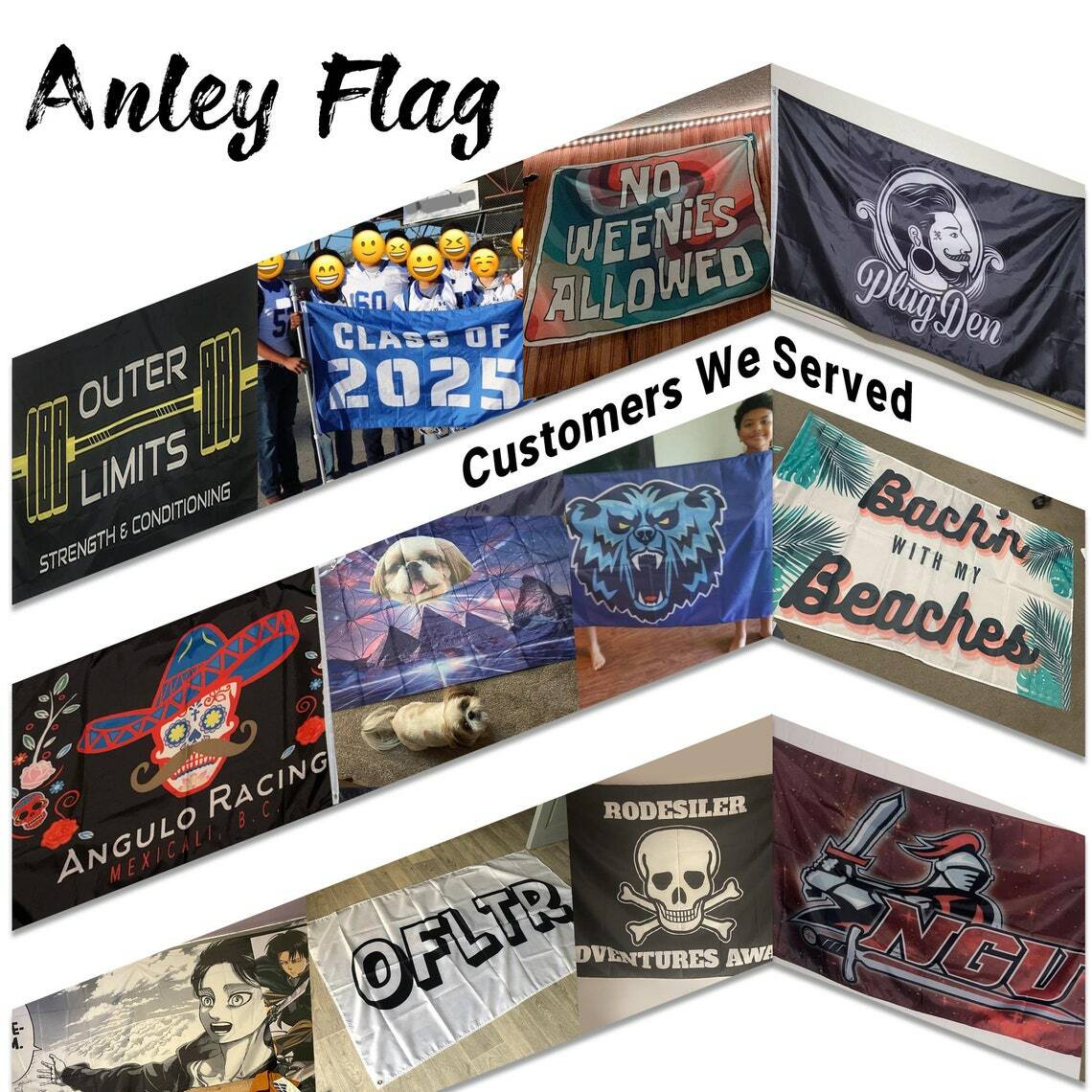 Anley Custom Flag Personalized Flags Banners - Print Your Own Logo Image Text