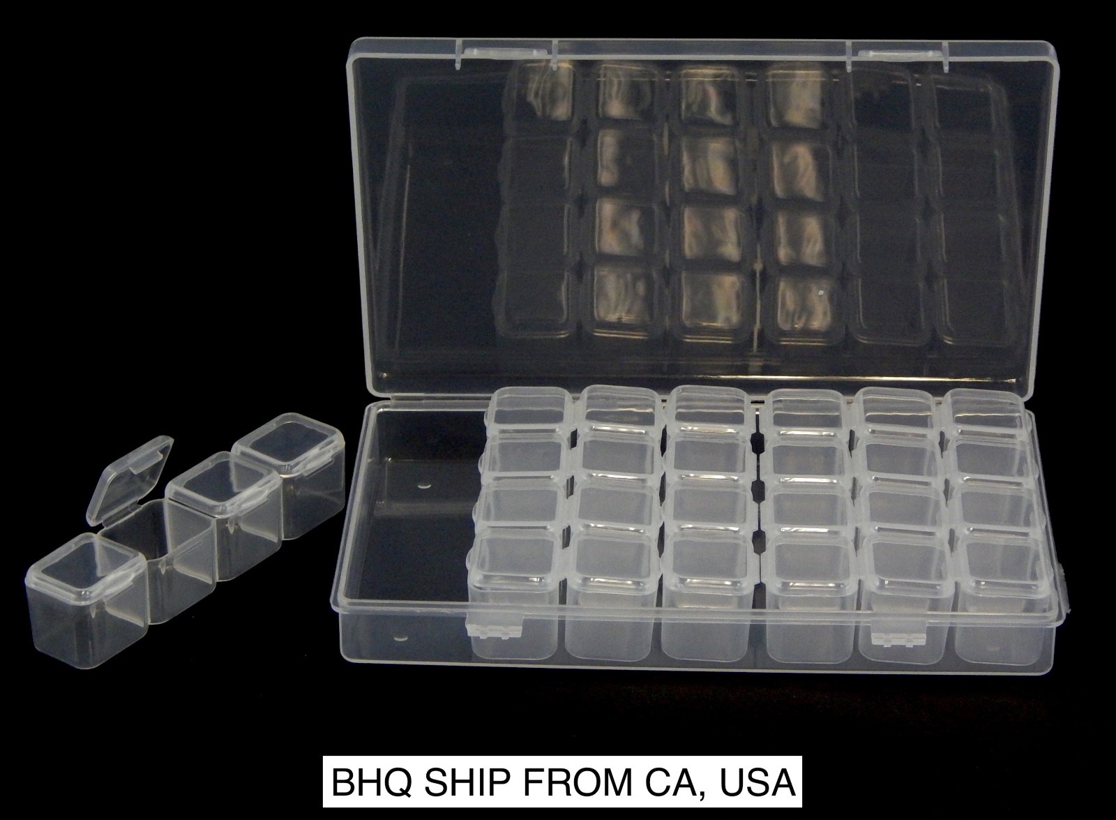 28 Grids Clear Plastic Storage Box Empty Container Case Holder