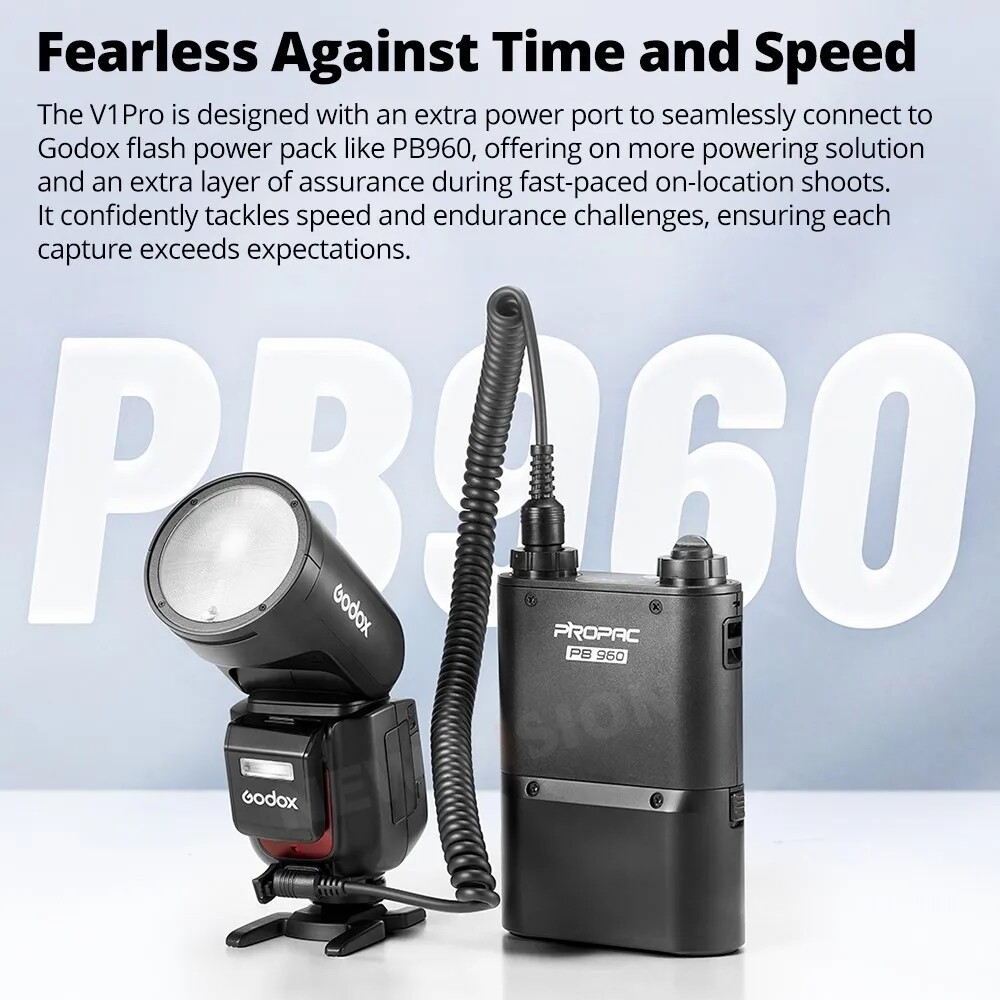 US Godox V1 Pro C V1Pro-C 2.4 TTL HSS Round Head Flash Speedlite Fr Canon Camera