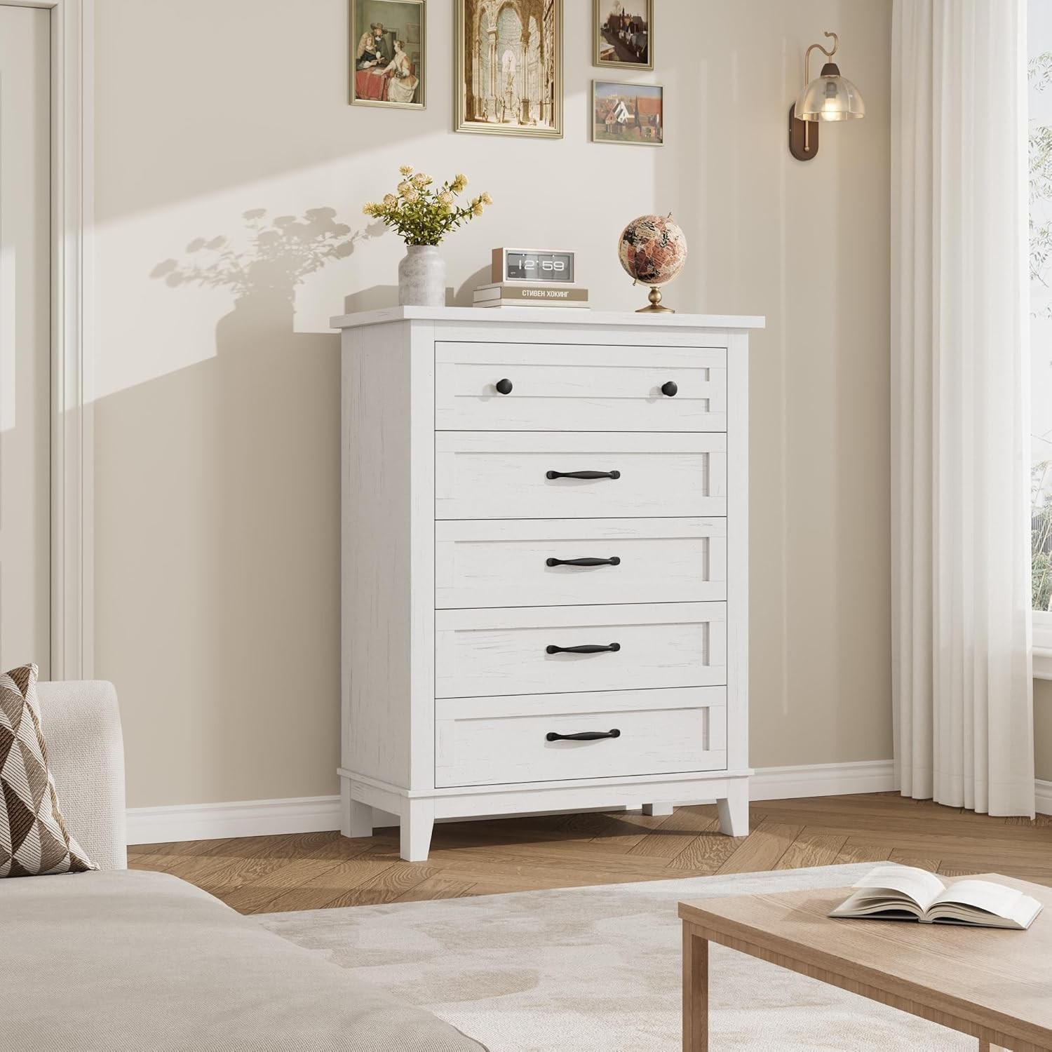 5 Dresser for Bedroom, 41.3'' Tall Vertical Drawer Dresser with Large Storage