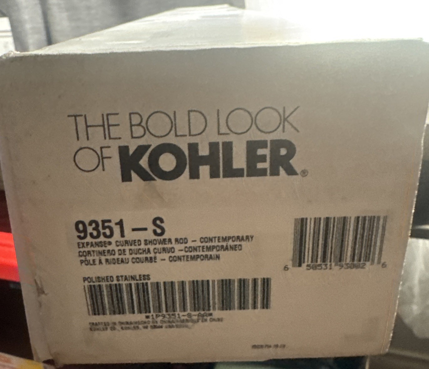 Kohler Expanse Shower Rod In Polished Stainless 60" Expandable K-9351-S