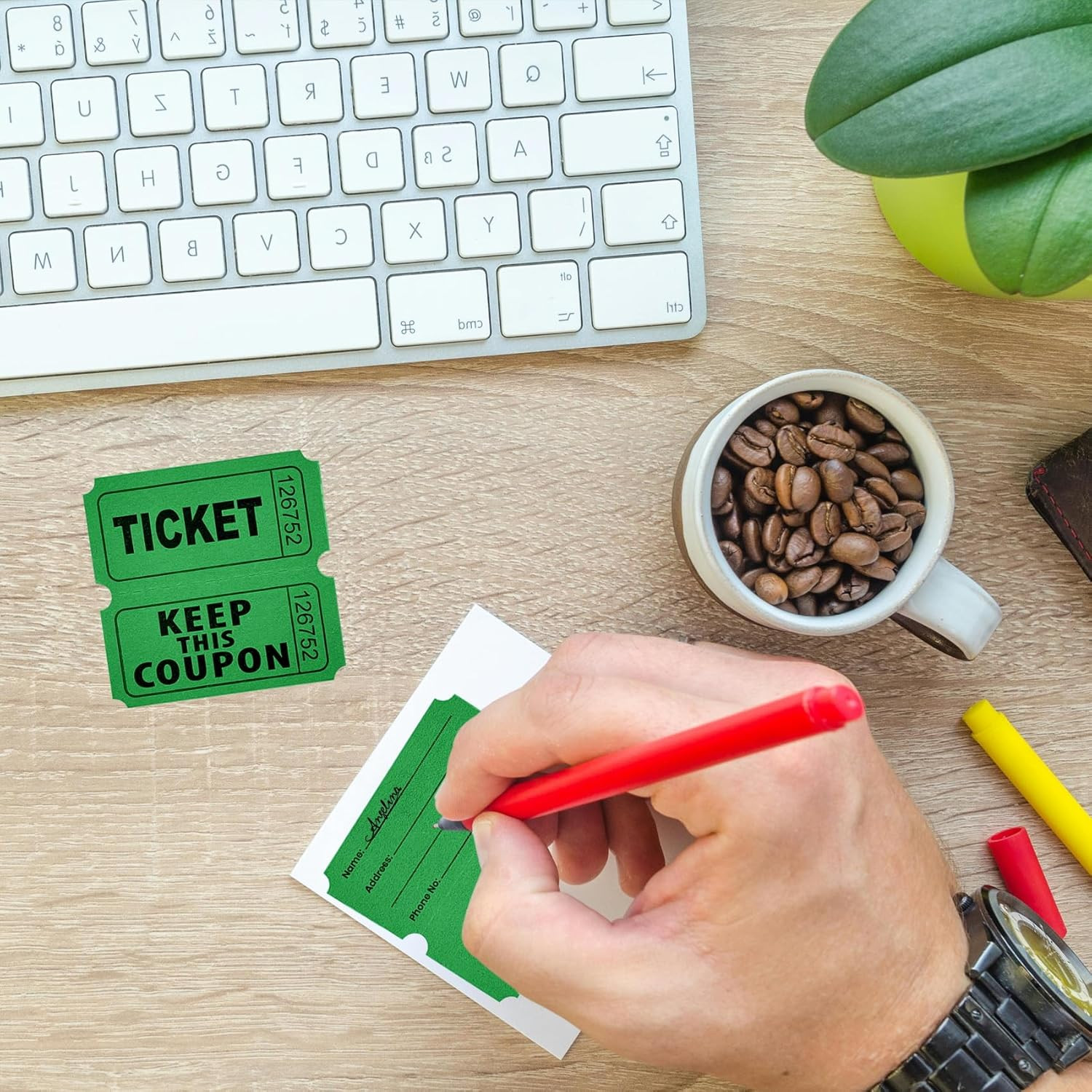 100 Blue Raffle Tickets Double, 50/50 Raffle Tickets for Carnivals Events Entry