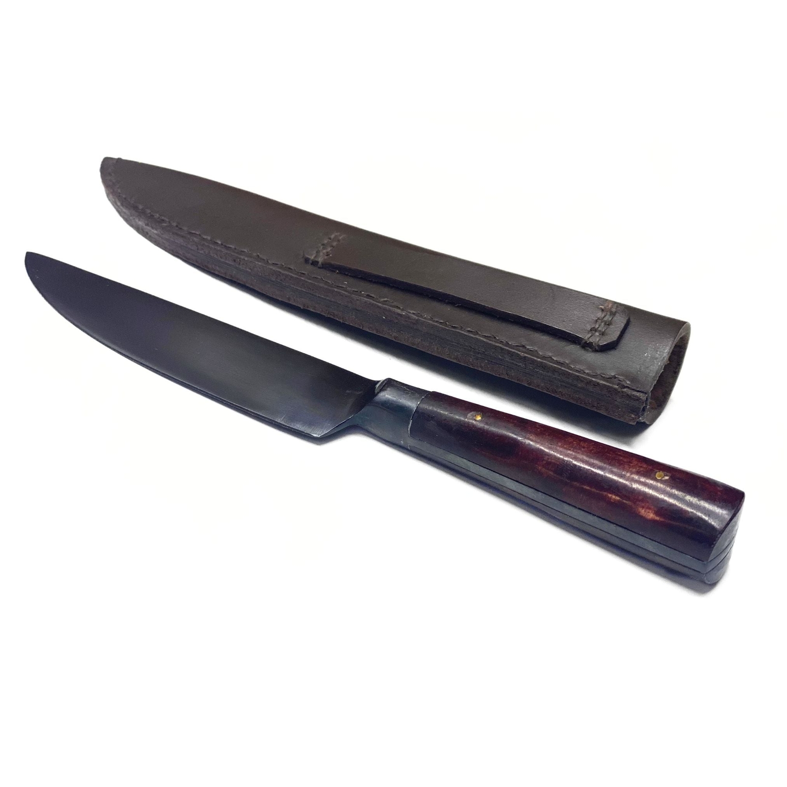 Roach Belly with Leather Sheath - Old English Curved Knife