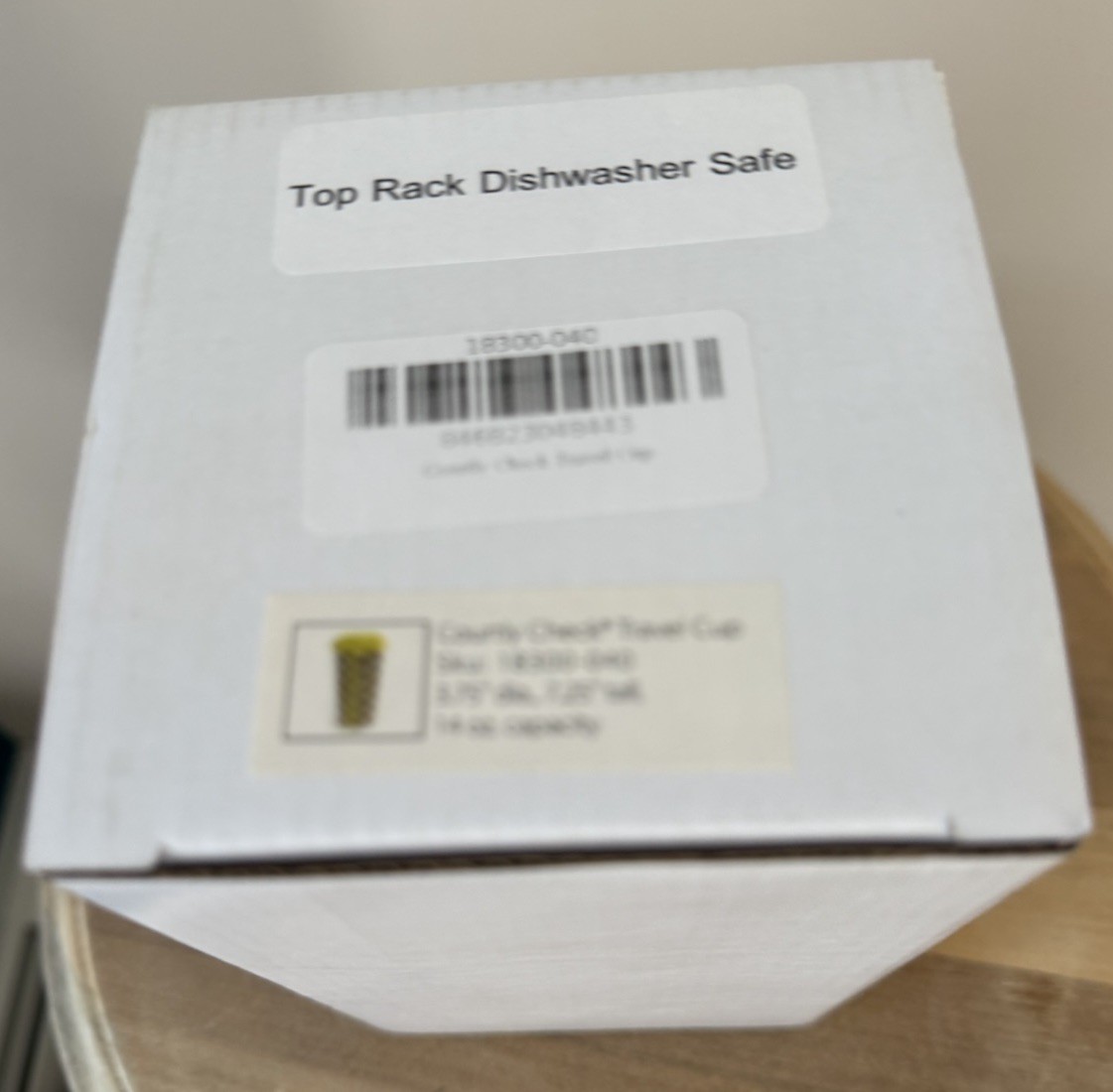 Retired Mackenzie Childs Courtly Check Porcelain Travel Mug New In Box