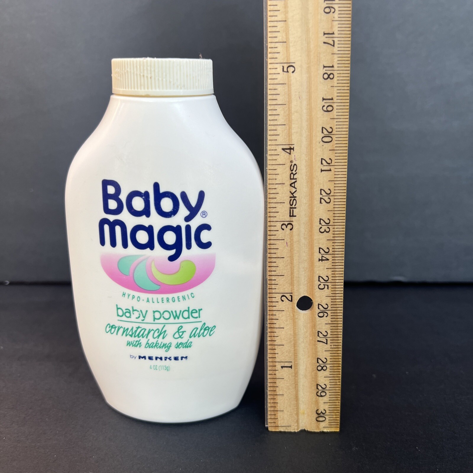 Vintage Baby Magic BABY POWDER by MENNEN 4oz 90% full Cornstarch Aloe