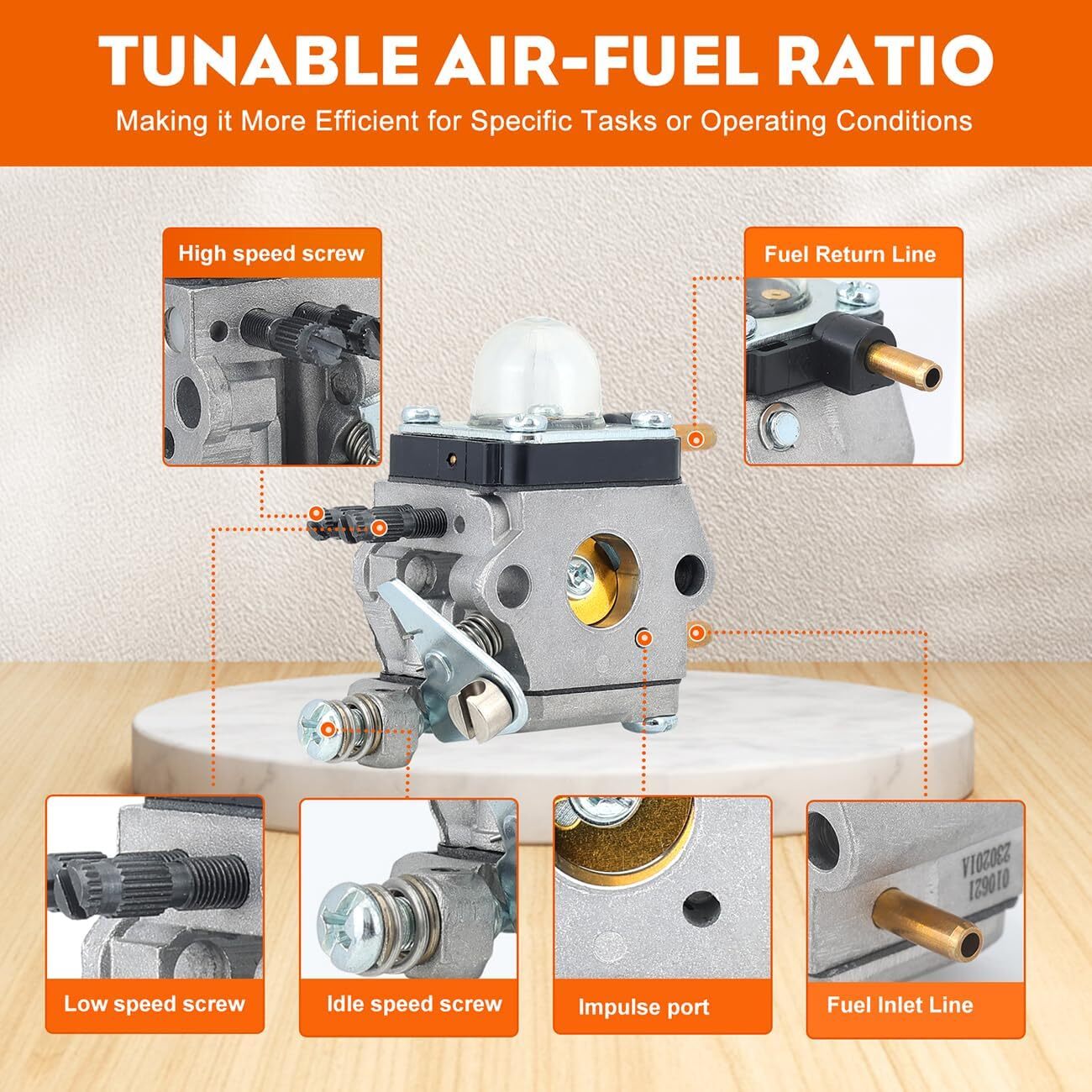 Carburetor for Mantis Tiller 7222 7225 SV-5C/2 Replaces A021001091 Zama C1U-K82