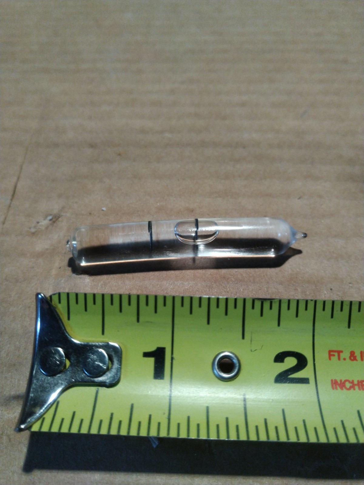 1) *New* OEM "Stanley" Level 2" Bent Vial. Glass Spirit Proved. #208-2. NOS. USA