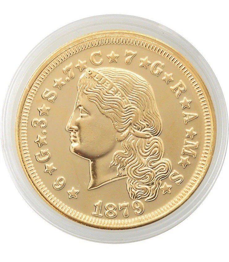American Coin Treasures 1879 P Stella Flowing Hair Gold Piece $4 #5