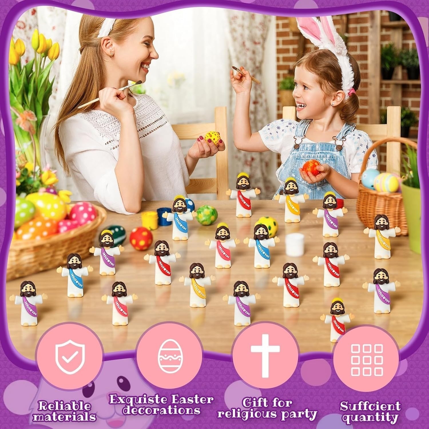 100 Pack Little Jesus Figures Loves You, Tiny Mini Jesus Figurines in Bulk100 Pa