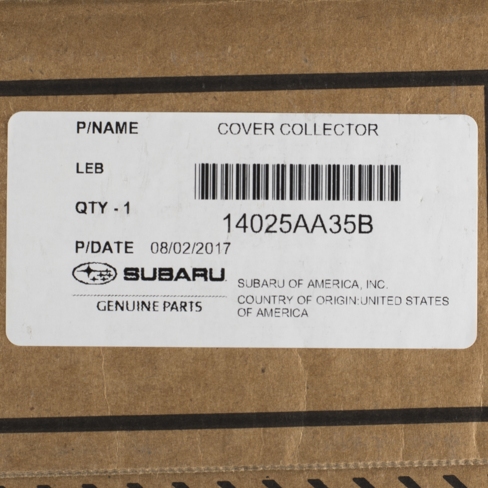 NEW 10-19 Subaru Legacy Outback Wagon Engine Cover Collector OEM 14025AA35B