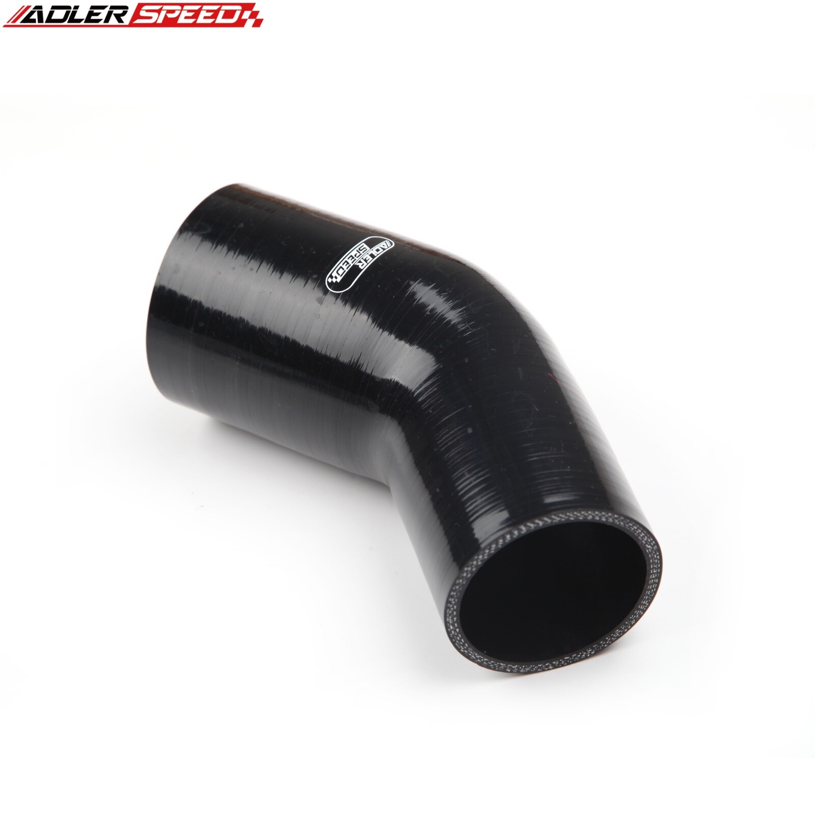 3" To 2.75'' Inch 4-Ply Silicone Hose 45 Degree Elbow Reducer Coupler Pipe Black