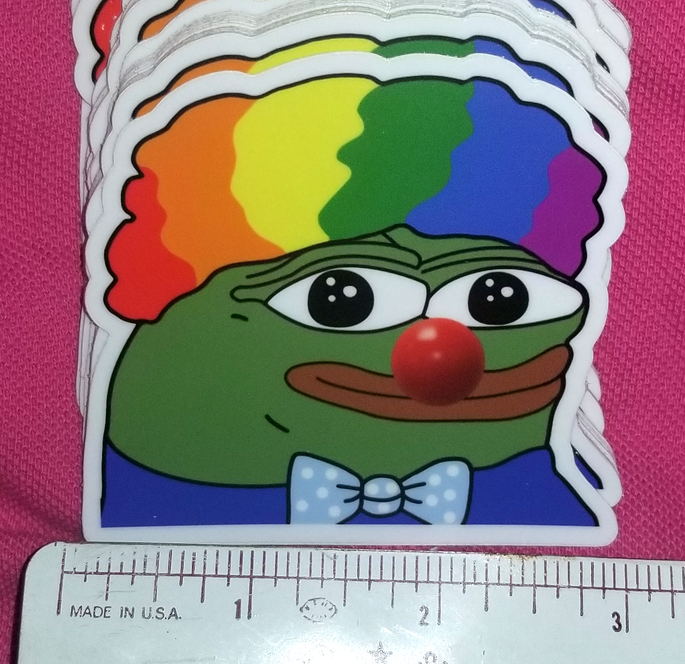 (1) Honkler clown world vinyl decal! Custom 3-inch Pepe sticker (very rare pepe)