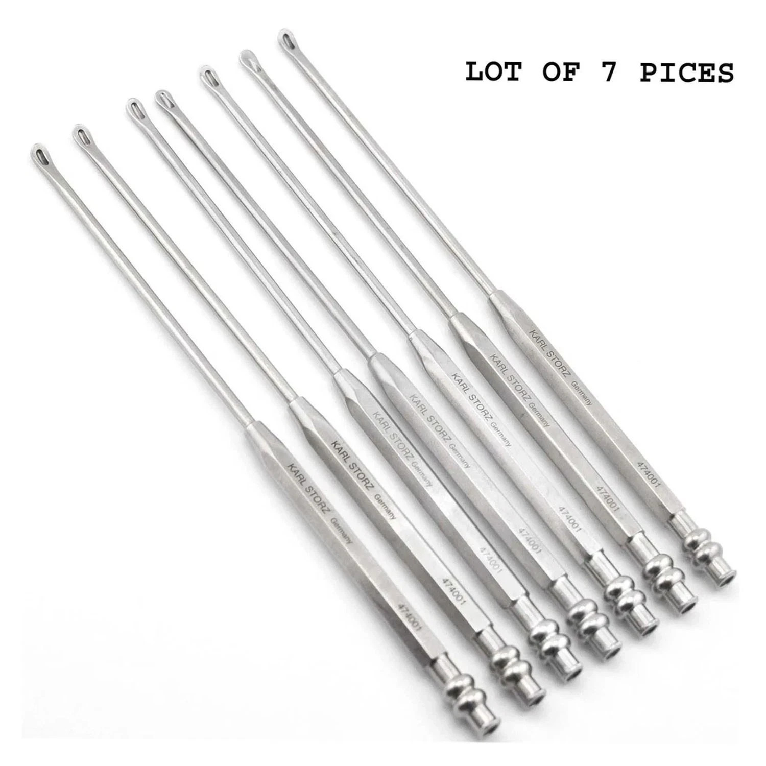 KARL STORZ 474001 Freer Suction LOT OF 7 Elevator With Stylet & Luer Lock 19 cm